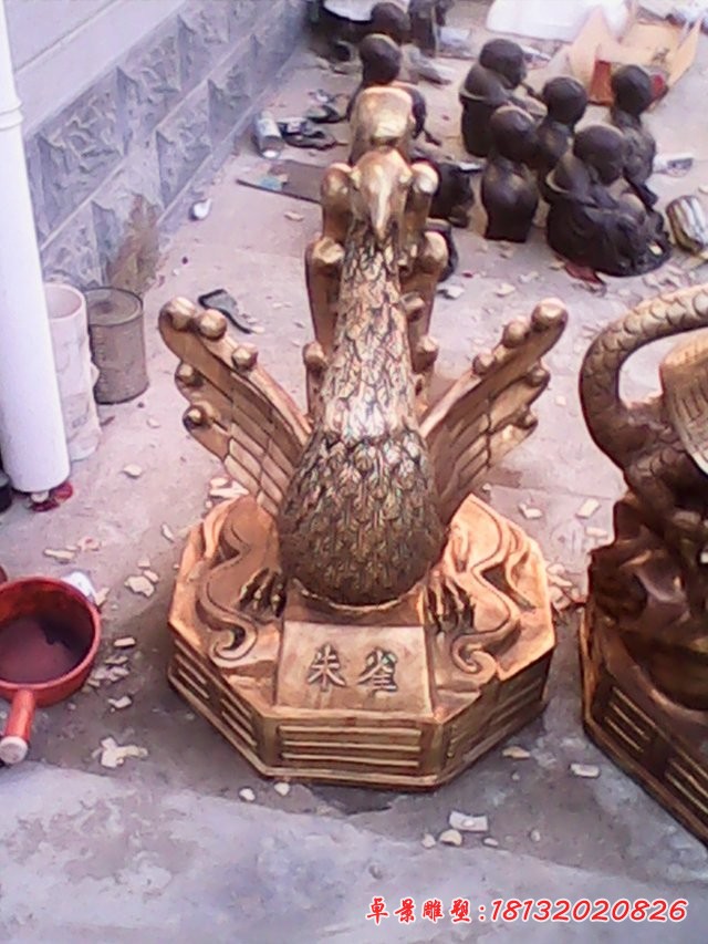 朱雀銅雕，古代神獸銅雕