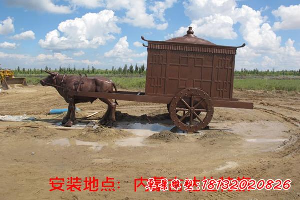 內蒙古銅雕牛馬車案例