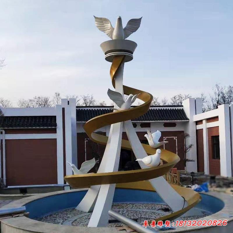 不銹鋼飛鴿景觀創意雕塑