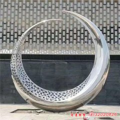 城市抽象鏤空圓環不銹鋼