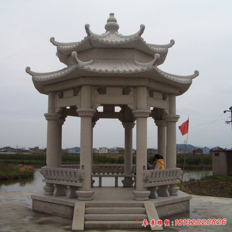 八角景區涼亭石雕