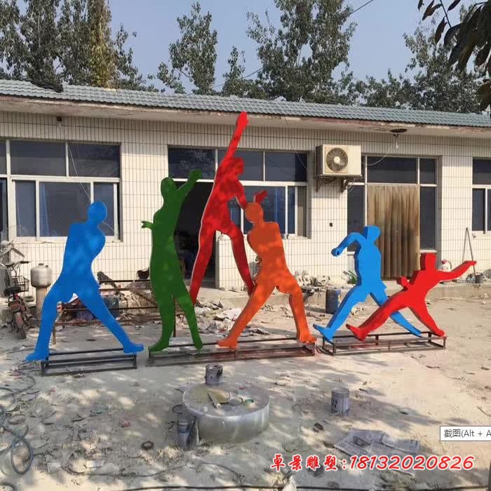 不銹鋼抽象運(yùn)動剪影人物雕塑 