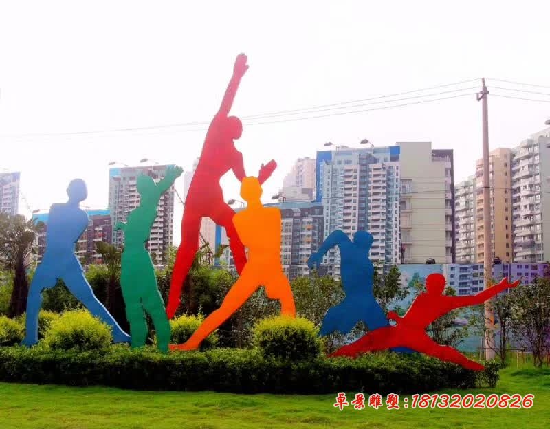 不銹鋼抽象剪影運動人物雕塑