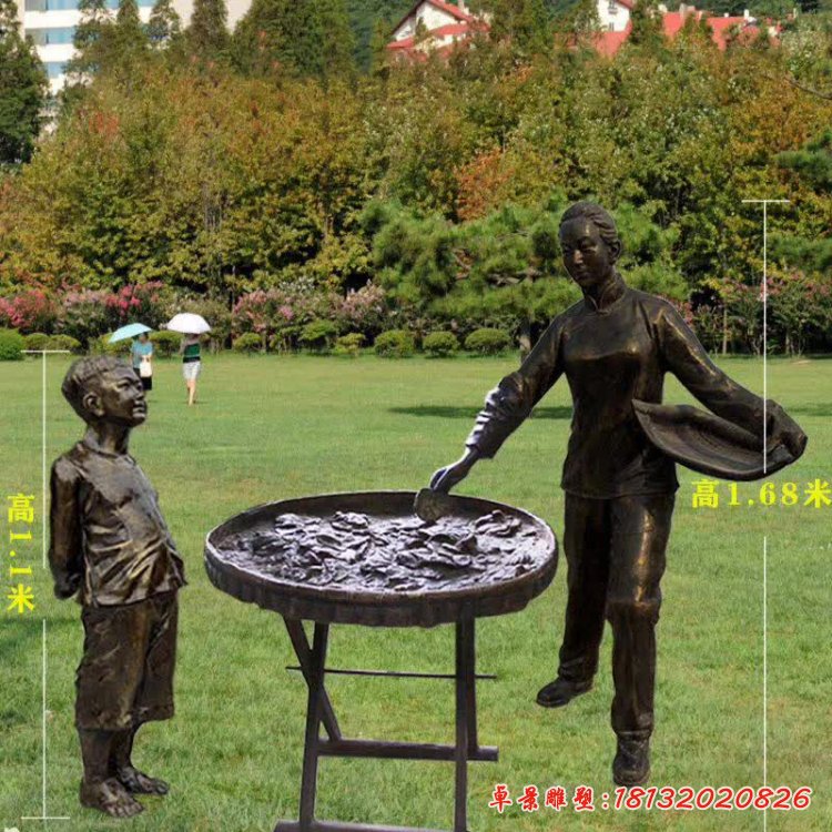 民俗文化養蠶人物銅雕