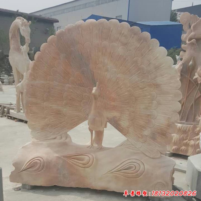 孔雀開(kāi)屏石雕
