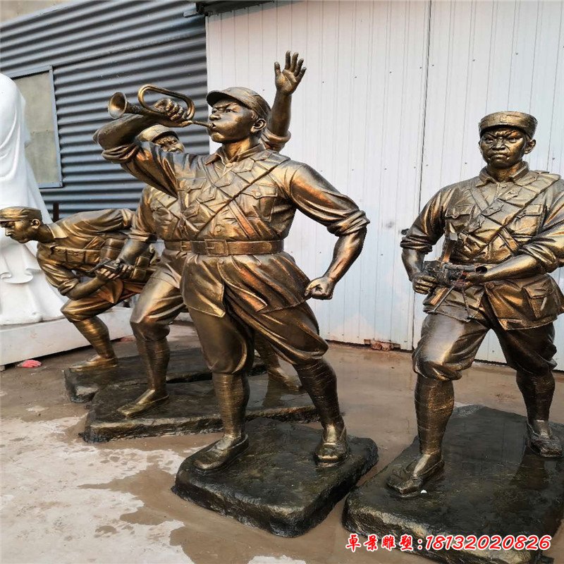 八路軍人物銅雕