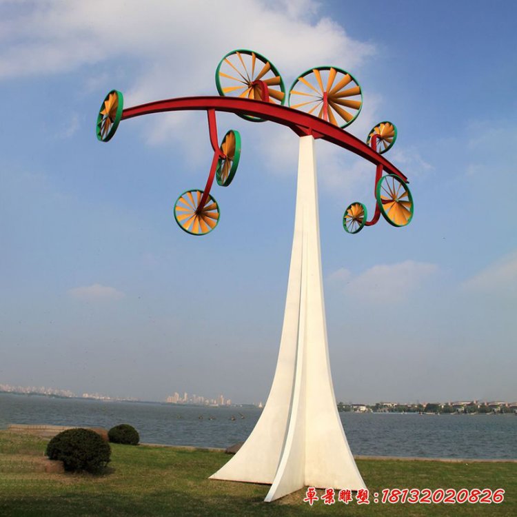 景區不銹鋼風車雕塑