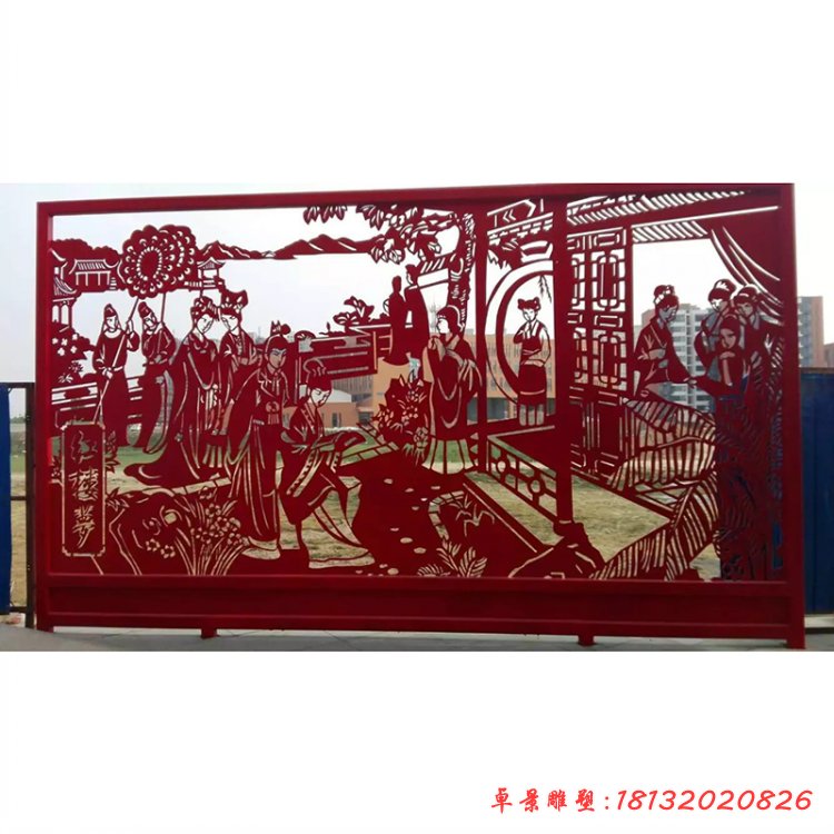 剪紙故事雕塑，廣場不銹鋼雕塑 (2)