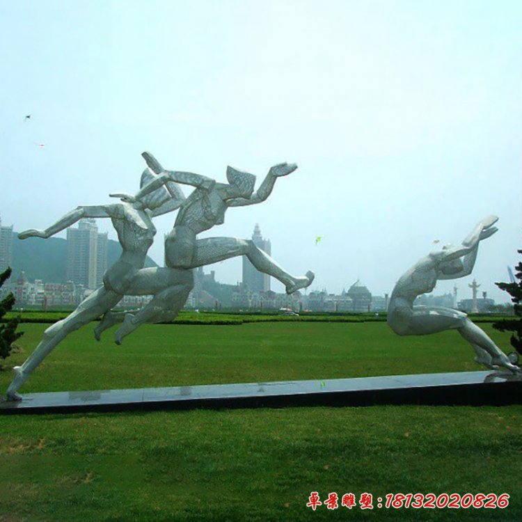 不銹鋼人物雕塑，公園不銹鋼跳遠(yuǎn)雕塑[1]