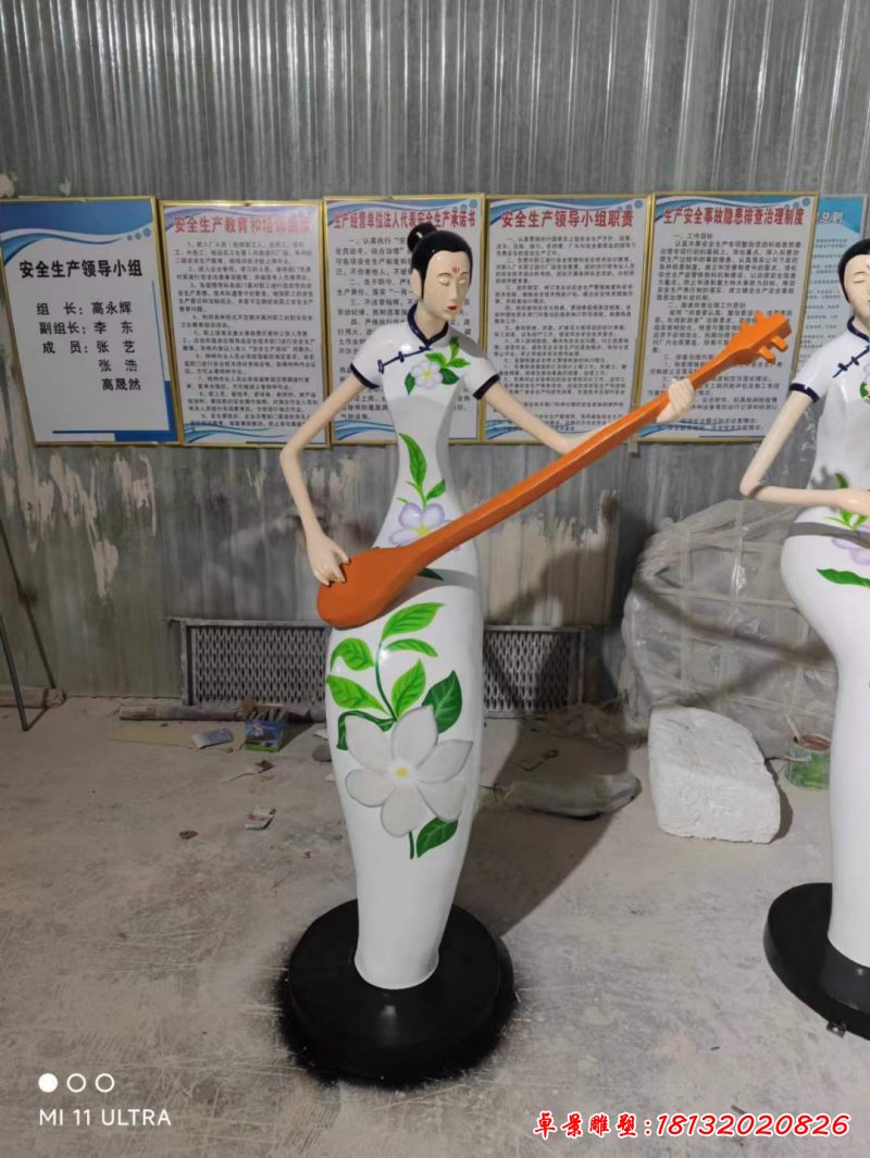 玻璃鋼抽象梅蘭竹菊音樂(lè)人物雕塑_4