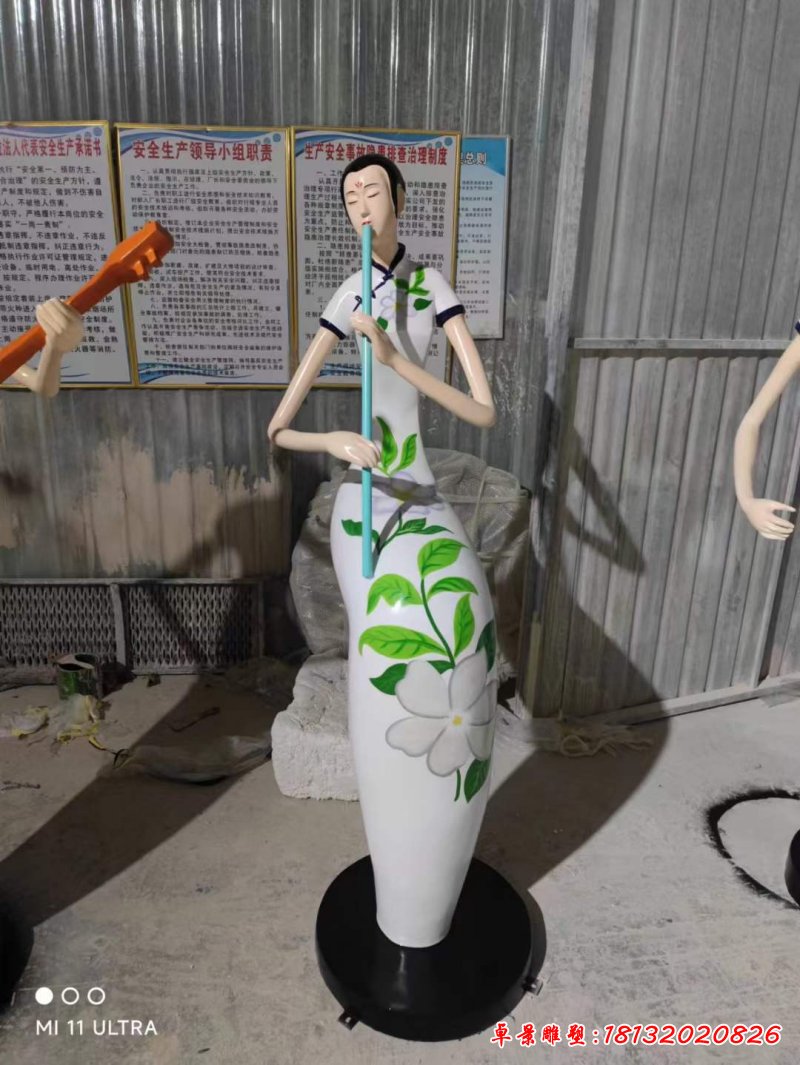 玻璃鋼抽象梅蘭竹菊音樂(lè)人物雕塑_2