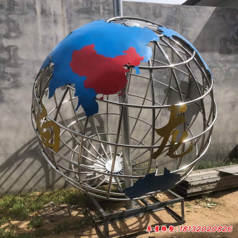 企業不銹鋼地球儀雕塑 (1)