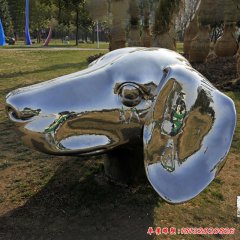 卡通不銹鋼狗雕塑