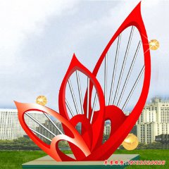 不銹鋼抽象花朵雕塑