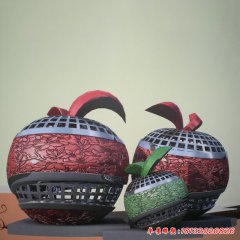 蘋果抽象雕塑 景觀不銹鋼雕塑