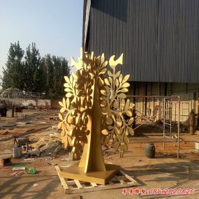 不銹鋼抽象樹雕塑
