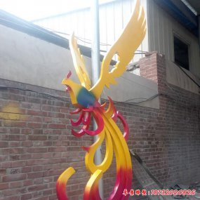 鳳凰展翅不銹鋼雕塑