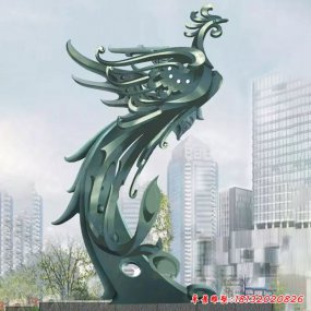 不銹鋼鳳凰涅盤雕塑