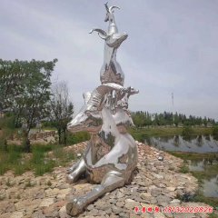 不銹鋼羊雕塑