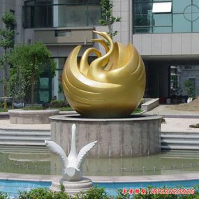 園林噴泉不銹鋼天鵝