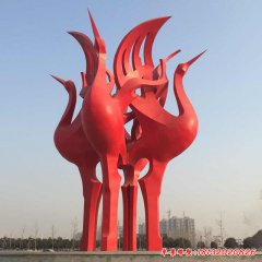 不銹鋼烤漆抽象雕塑