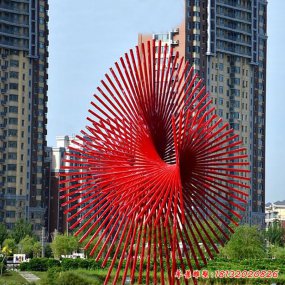 紅色 不銹鋼雕塑 廣場