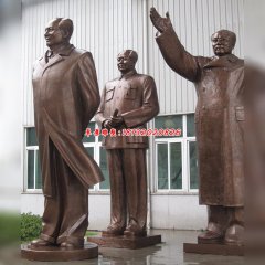 毛主席紅銅塑像