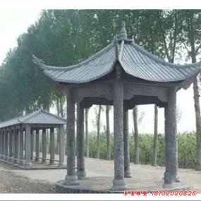 涼亭石雕長廊