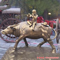 童子騎牛的雕塑