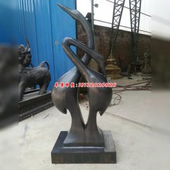 抽象天鵝銅雕
