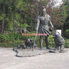 廣場(chǎng)公園農(nóng)耕銅雕