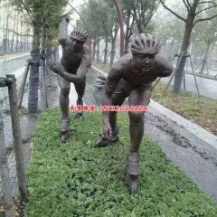 兒童玩耍人物銅雕塑