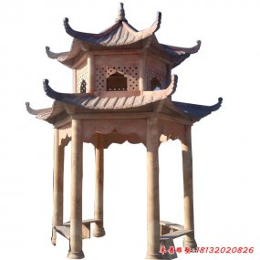 全石雙層6角涼亭