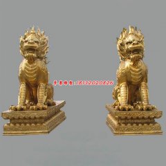 現代銅鎏金麒麟