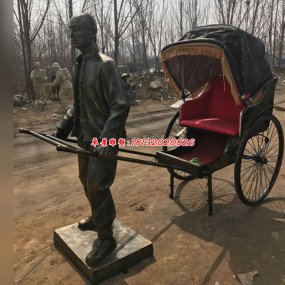 黃包車玻璃鋼雕塑