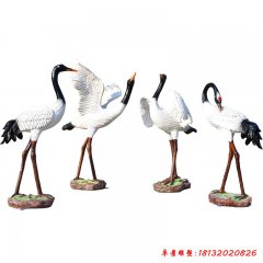 玻璃鋼園林雕塑仿真白鶴