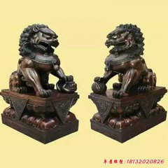 雕刻銅獅子